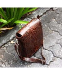 Мужская сумка из питона, коричневая