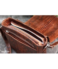 Мужская сумка из питона, коричневая